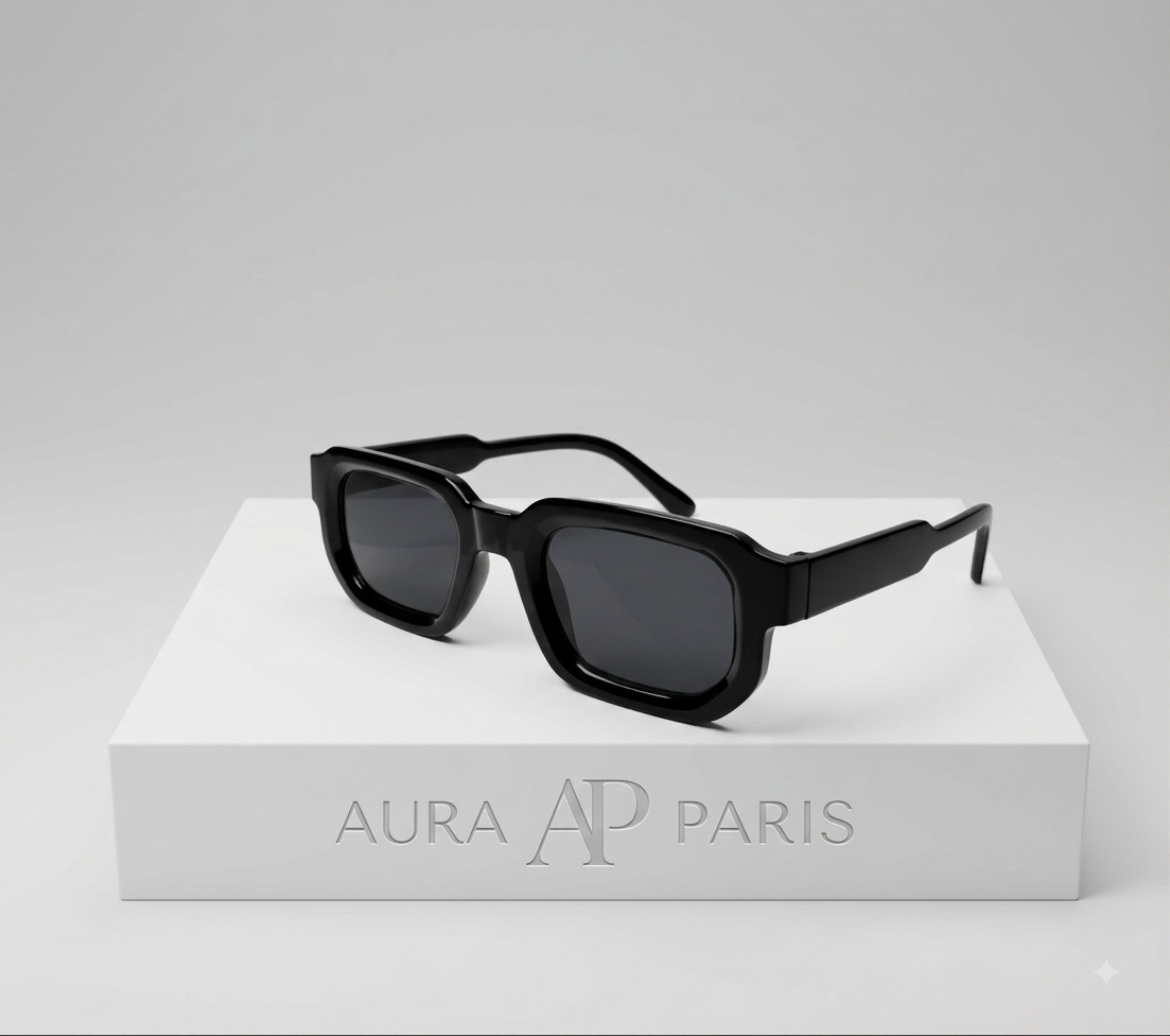 Lunettes de soleil noires – Verres noirs – UV400