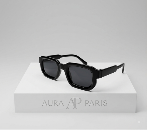 Lunettes de soleil noires – Verres noirs – UV400