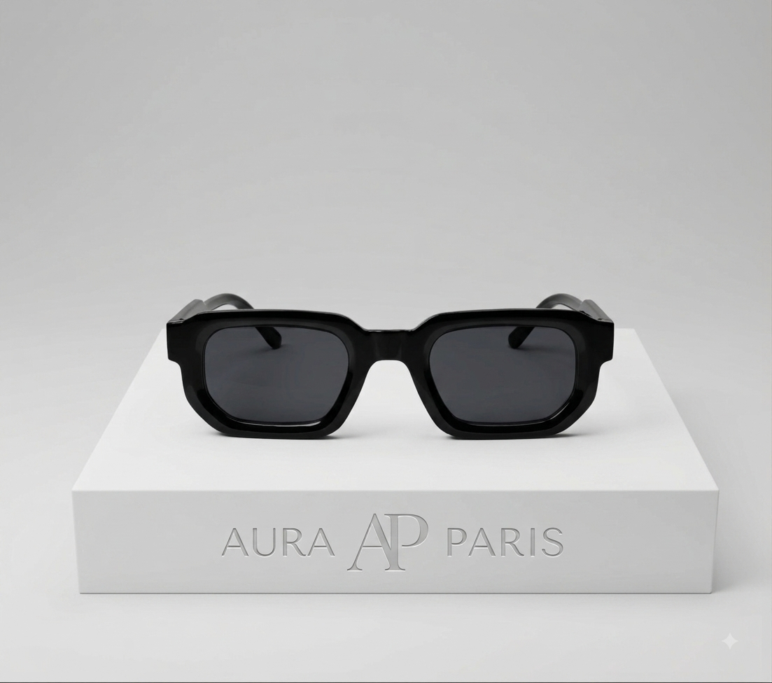 Lunettes de soleil noires – Verres noirs – UV400