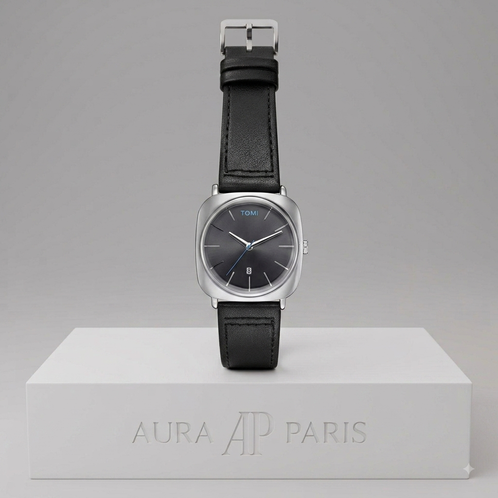 Tomi 084 Watch - Black / Silver Grey
